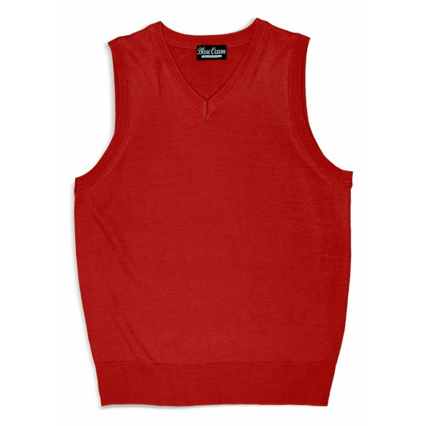 Blue Ocean Kids Solid Color Sweater Vest-12-14//Medium Sky-Blue